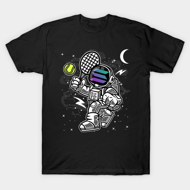 Astronaut Tennis Solana SOL Coin To The Moon Crypto Token Cryptocurrency Blockchain Wallet Birthday Gift For Men Women Kids T-Shirt by Thingking About